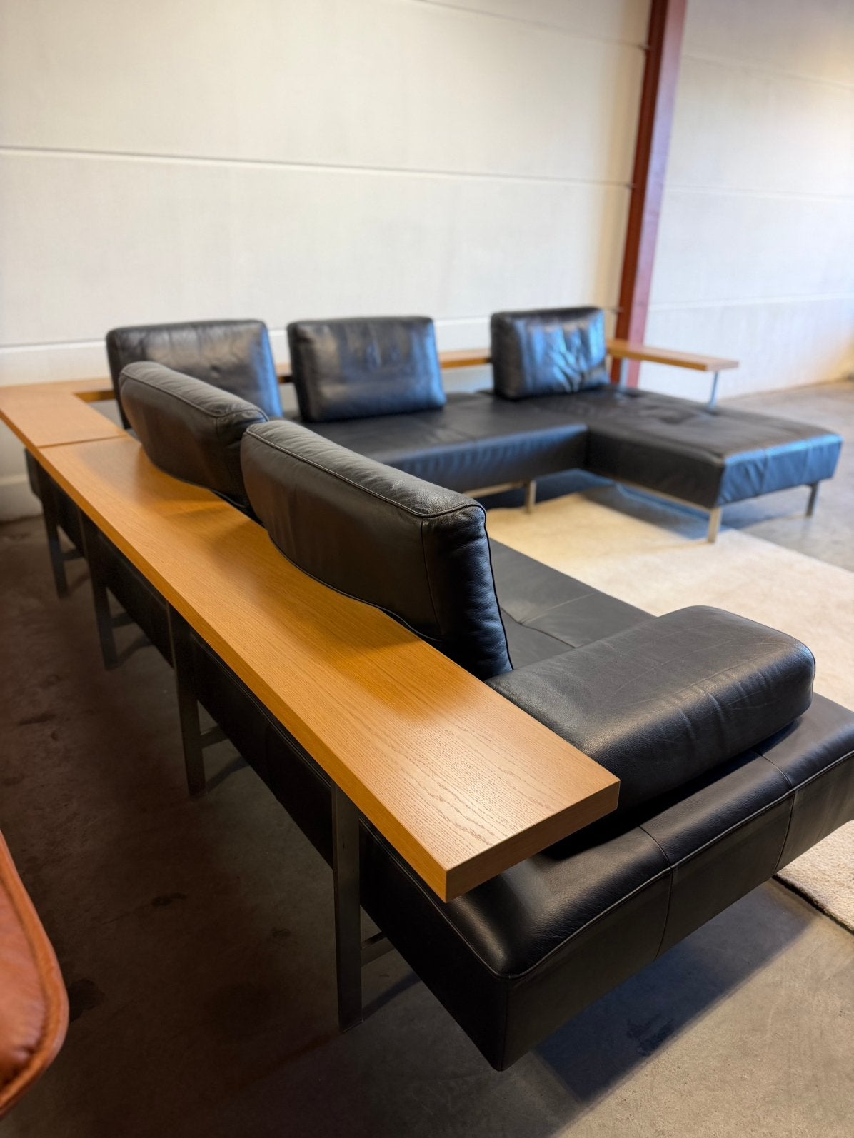 Foto 15 van Design leren hoekbank bankstel zwart leer Rolf Benz Dono