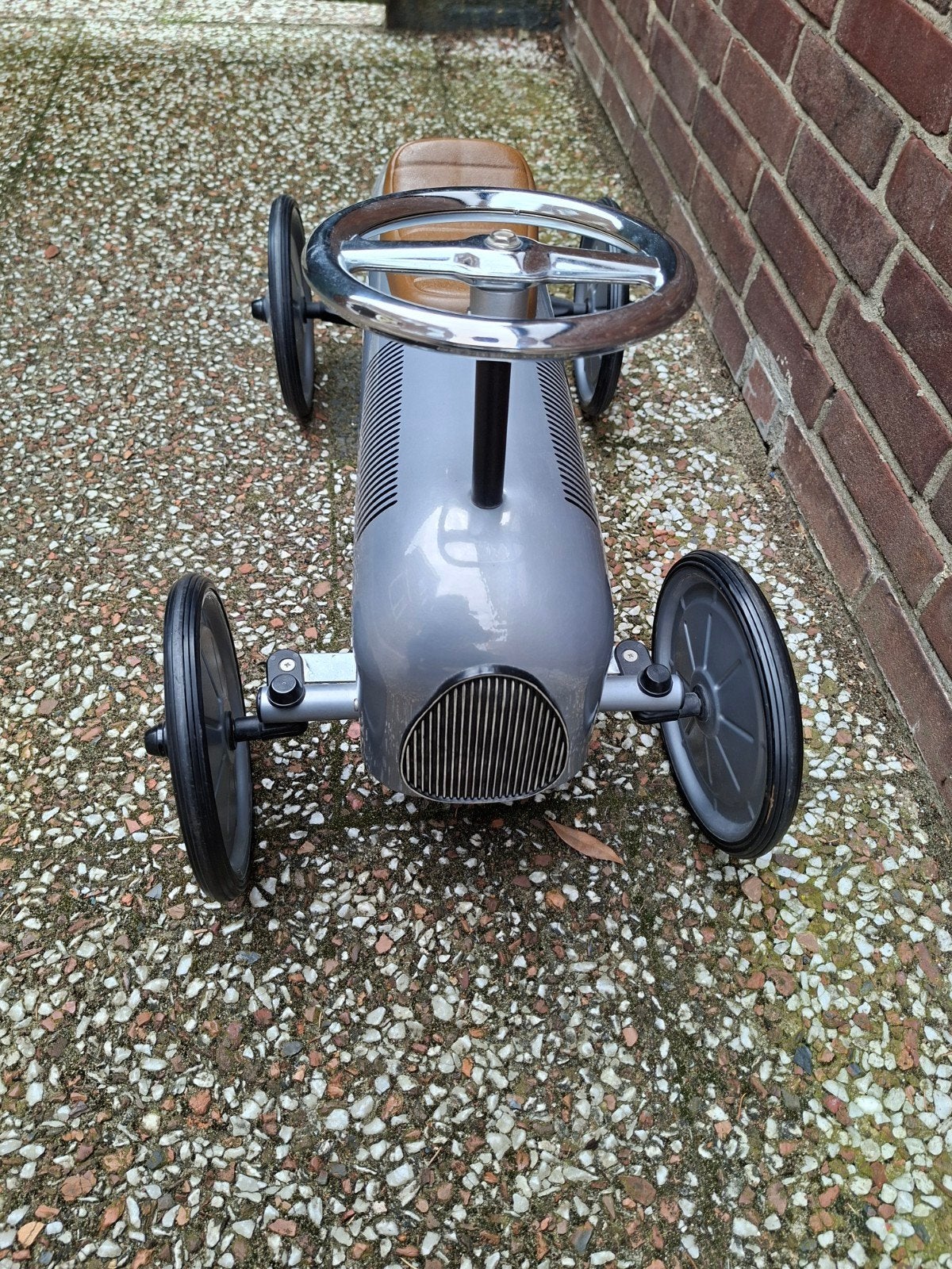 Vintage Trapauto Raceauto Zilver leuk voor sinterklaas, Ophalen of Verzenden, Gebruikt