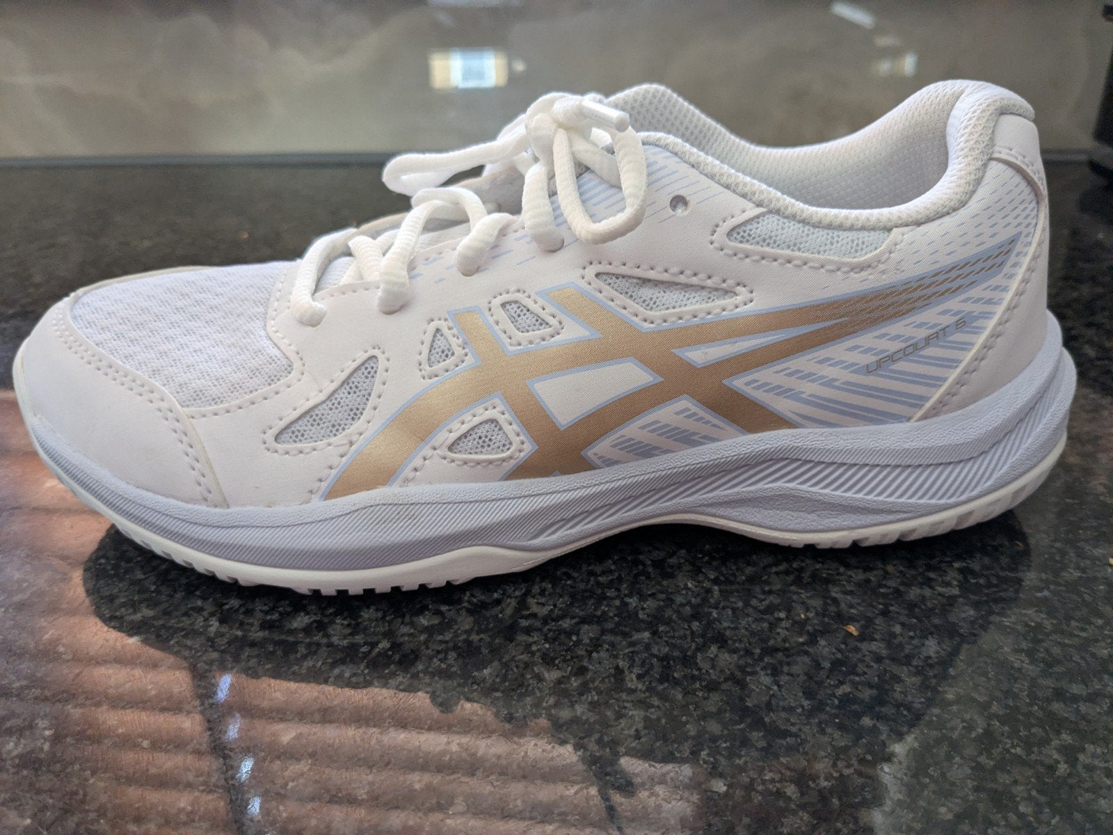 ASICS Sportschoenen Wit/Goud - Maat 38, Ophalen, Wit, Sneakers of Gympen, Gedragen