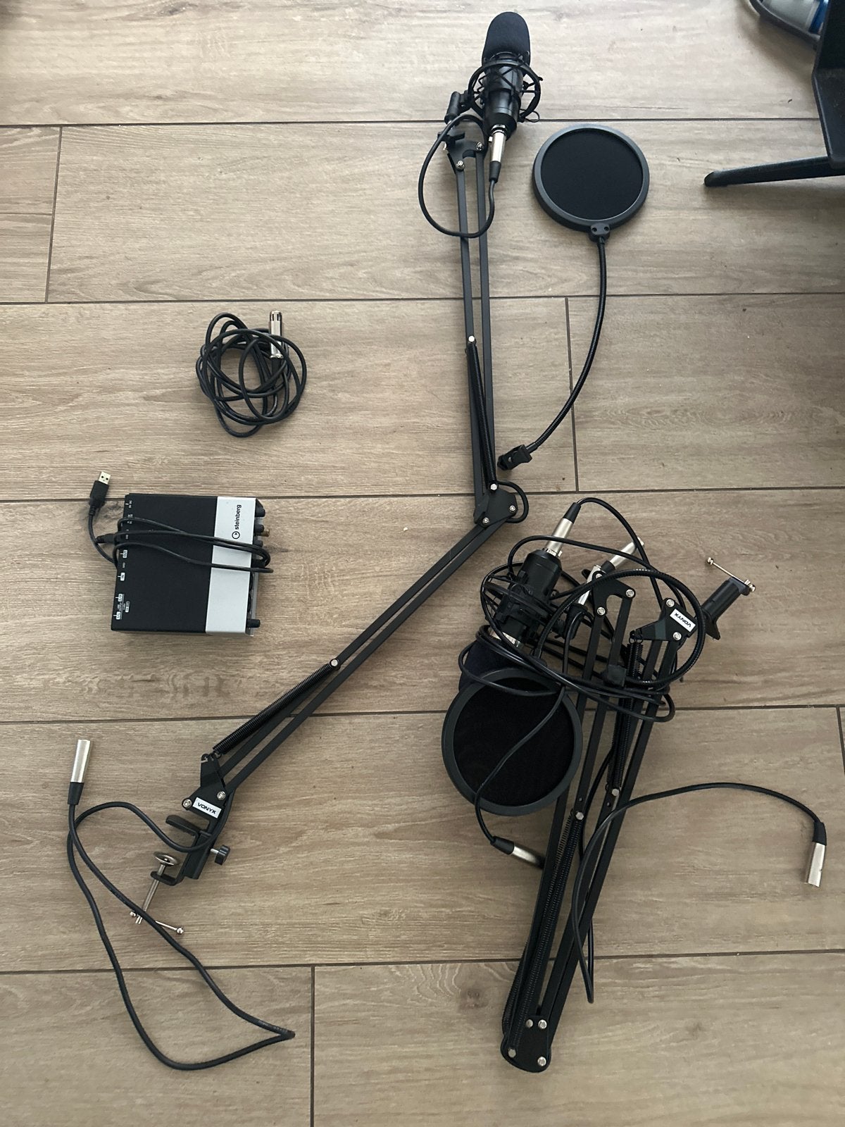 Microfoonset met Steinberg audio interface en kabels, Ophalen, Gebruikt, Studiomicrofoon