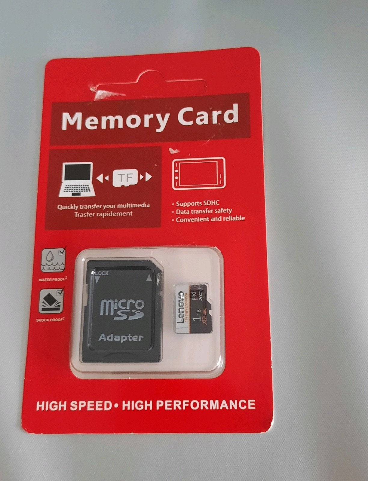 Lenovo 1 TB MicroSD Geheugenkaart met Adapter - Nieuw, Nieuw, Ophalen of Verzenden, Fotocamera, MicroSD