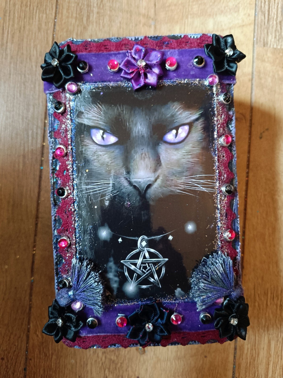 Black Cat Gothic Style, Ophalen of Verzenden, Nieuw, Rond, Overige materialen