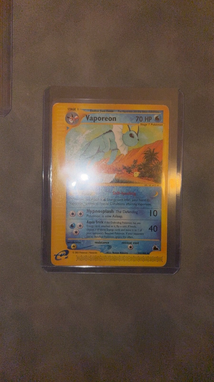 Vaporeon skyridge 33/144 rare pokemon kaart vintage 2003, Ophalen of Verzenden, Zo goed als nieuw, Meerdere kaarten