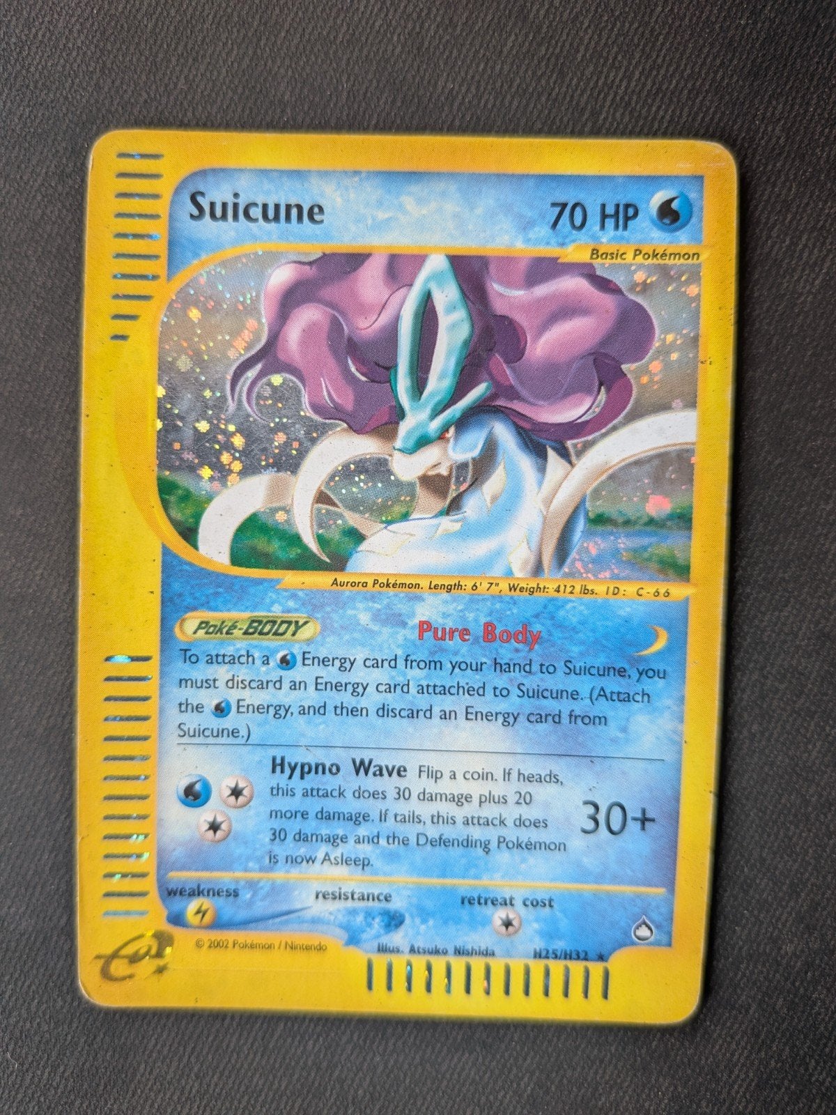 Pokémon Suicune H25/H32 Skyridge Holo Rare, Ophalen of Verzenden, Gebruikt, Losse kaart