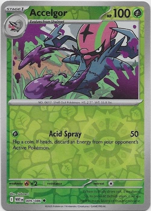 White Flare,  Accelgor [reverse] 9/86, Hobby en Vrije tijd, Verzamelkaartspellen | Pokémon, Nieuw, Losse kaart, Verzenden