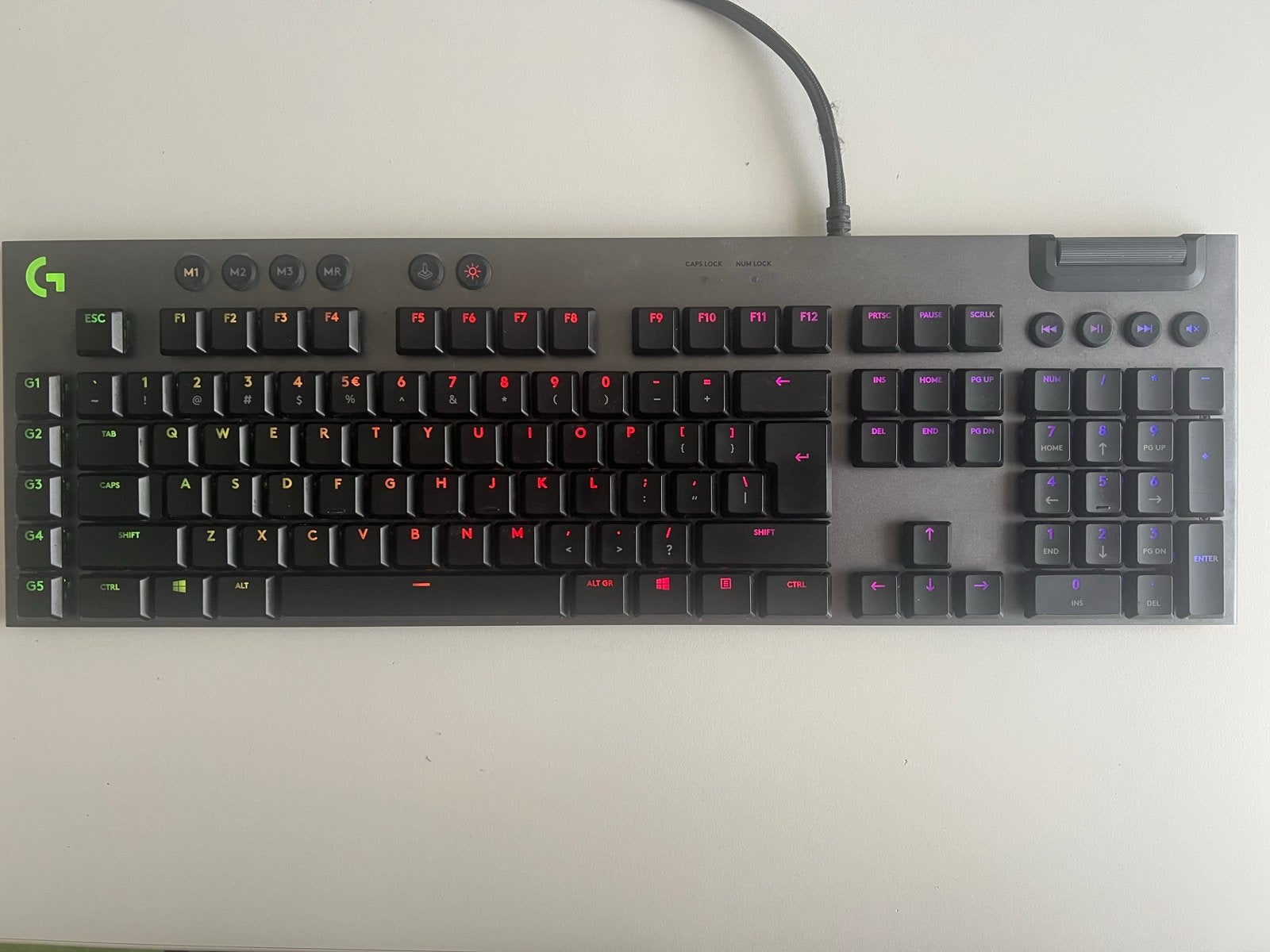 Logitech G815 Gaming Toetsenbord - Mechanisch RGB, Ophalen, Gebruikt, Gaming toetsenbord, Qwerty