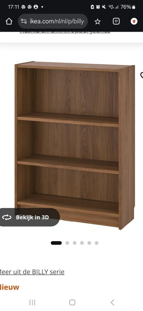 Ikea Billy boekenkast nieuw, Ophalen, 200 cm of meer, Nieuw, 50 tot 100 cm