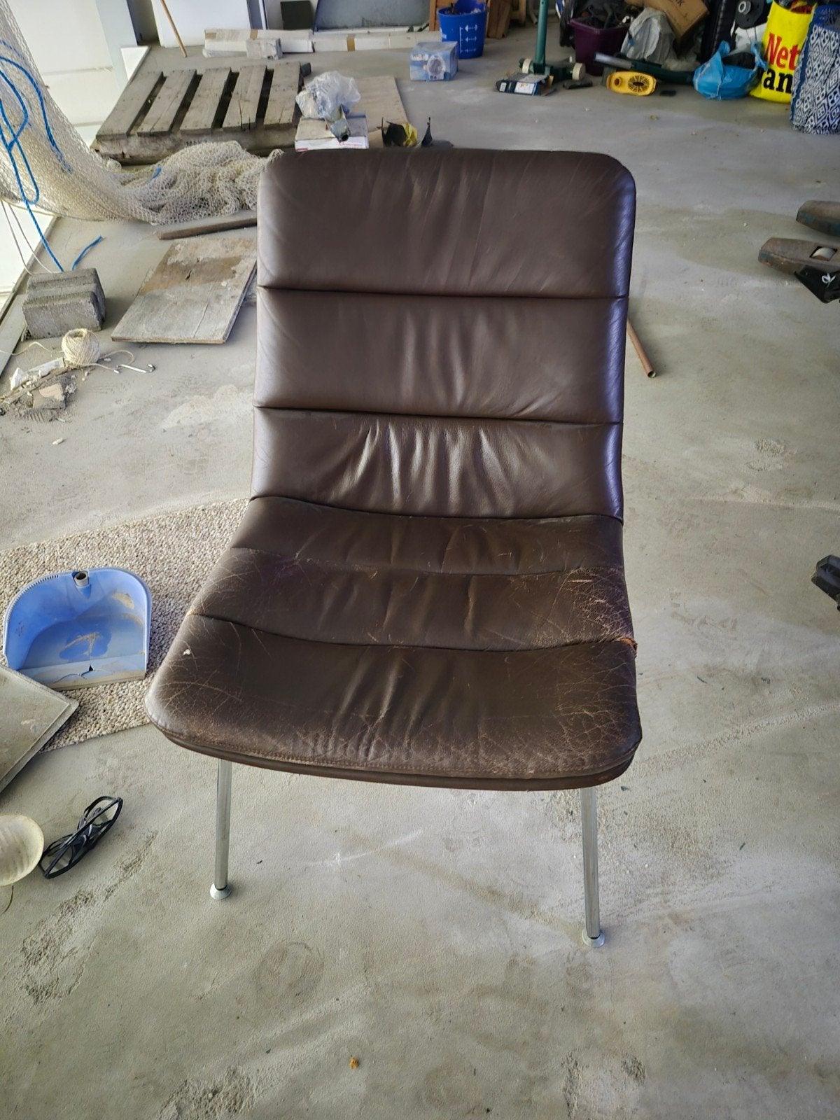 Artifort stoel - Bruin leer, Huis en Inrichting, Stoelen, Ophalen of Verzenden