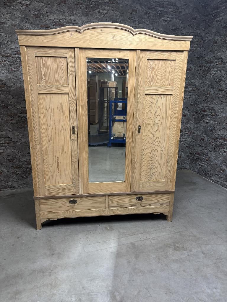 antiek grenen kledingkast nr.8772, Huis en Inrichting, Info@antiekgroothandel.com, 7602 RG, Gebruikt, 200 cm of meer