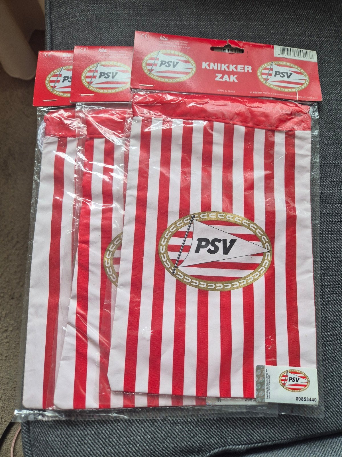 3 knikkerzakken PSV, Ophalen of Verzenden, Nieuw, PSV, Overige typen