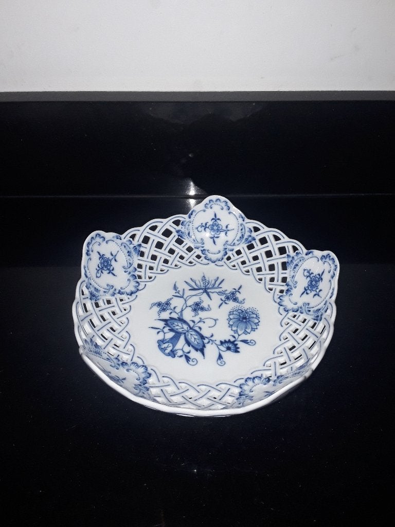 Antieke Meissen zwiebelmuster ajourschaal, Antiek en Kunst, Verzenden