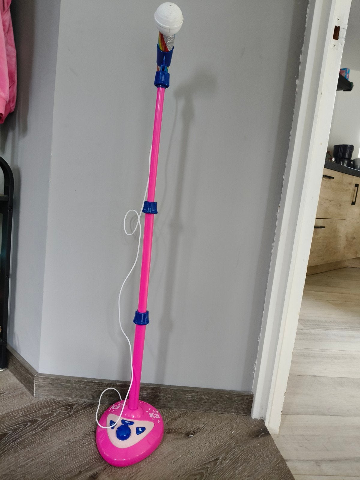 K3 Microfoon op Statief - Roze Karaoke Set voor Kinderen, Ophalen of Verzenden, Zo goed als nieuw, Meisje