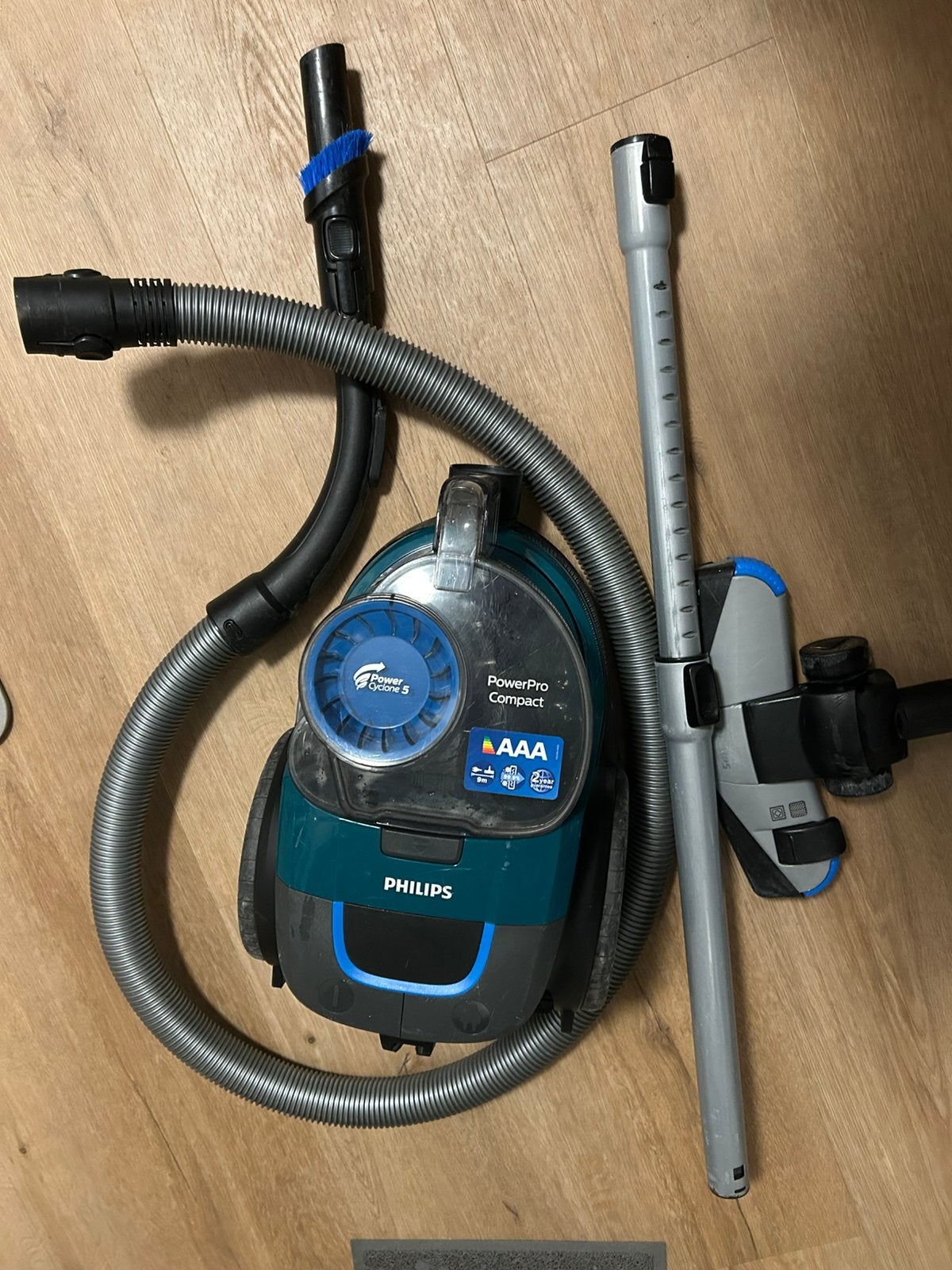 Philips powerpro compact stofzuiger zonder zak, Ophalen of Verzenden, Zo goed als nieuw