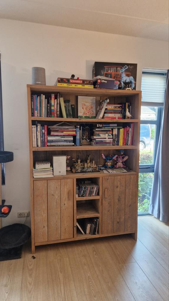 Steigerhouten boekenkast, Ophalen, 25 tot 50 cm