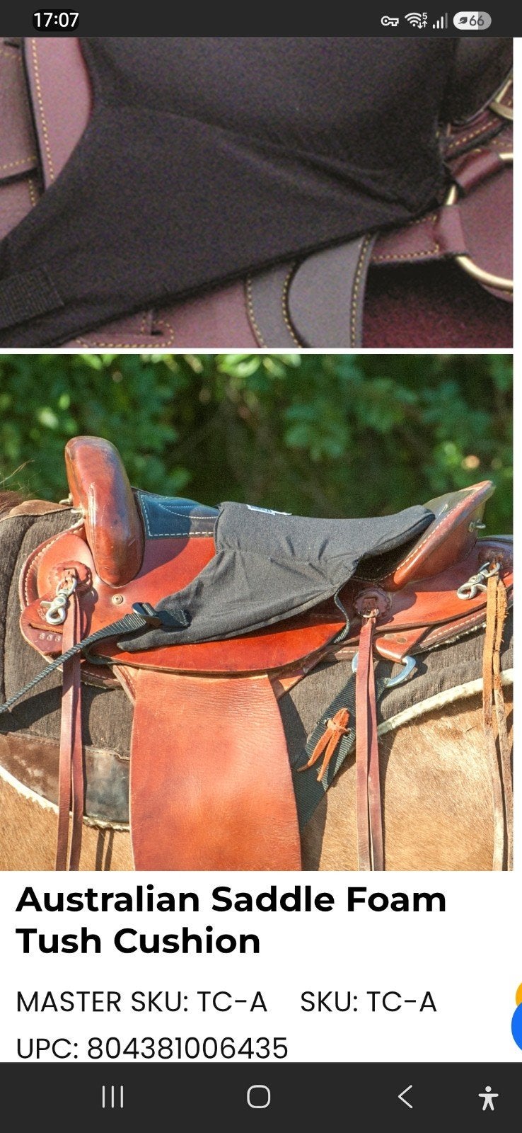 Onopvallende vegan seat saver voor western of boomloos zadel, Ophalen of Verzenden, Western