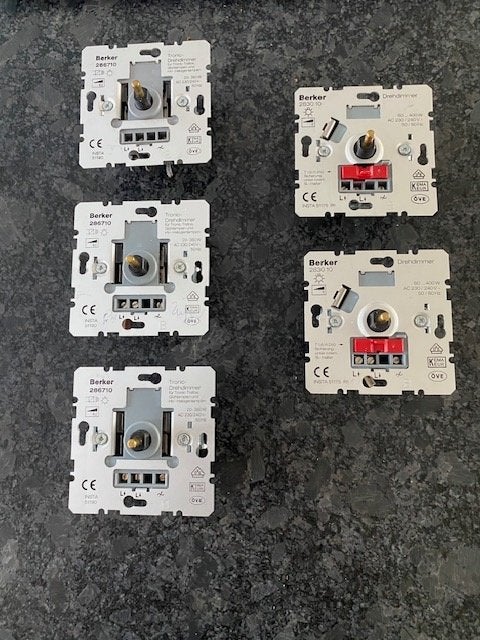 4 Berker inbouwdimmers, Ophalen of Verzenden, Zo goed als nieuw, Berker, Dimmer