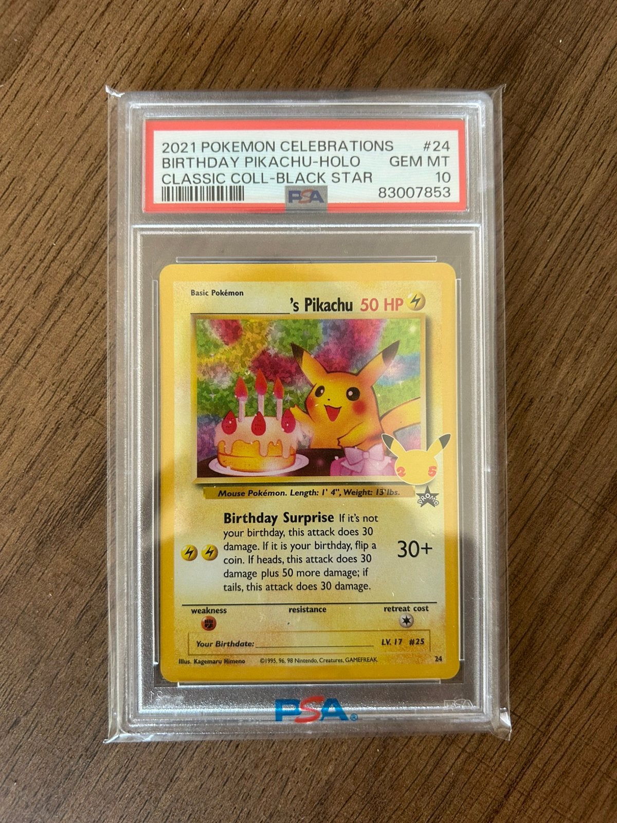 Pikachu WP24 PSA10 (Birthday Pikachu)., Ophalen, Zo goed als nieuw