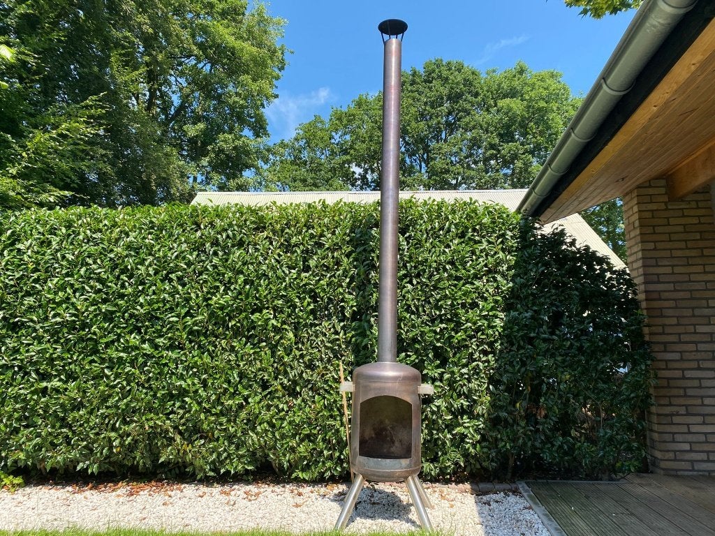 Onverwoestbare RVS Tuinhaard 40cm doorsneel 300cm hoog, Ophalen, Zo goed als nieuw