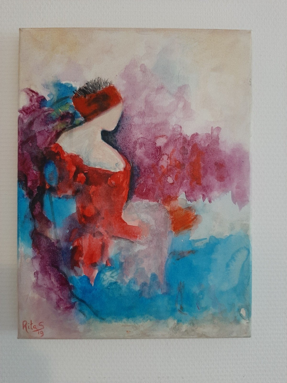 schilderij vrouw, Ophalen of Verzenden