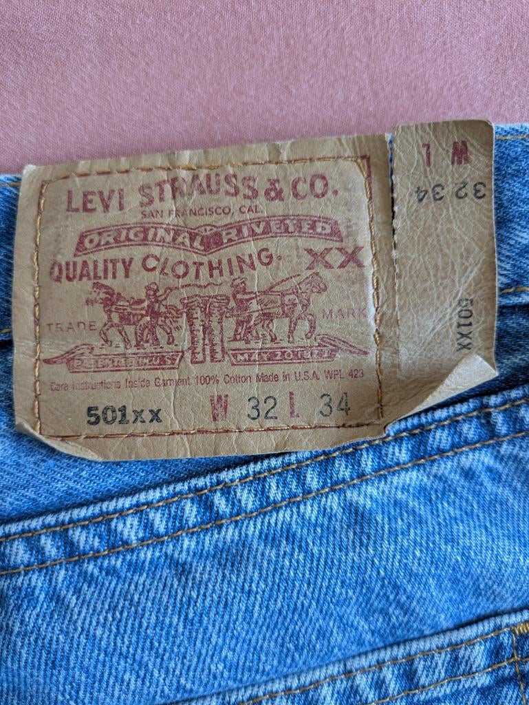 Vintage Levis 501xx W32 L34 (W31 L28 ??) Made in USA 90s, Ophalen of Verzenden
