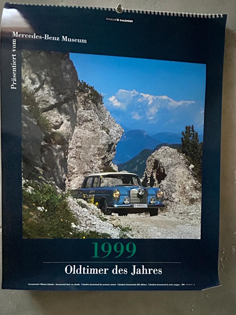 Prachtige oude Mercedes Benz kalender 1999, Diversen, Kalenders, Ophalen of Verzenden, Maandkalender, Gebruikt