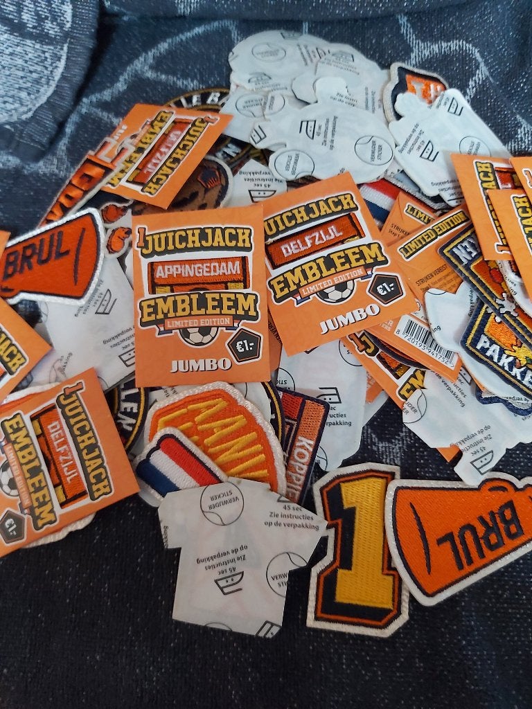 Jumbo juich juichjack emblemen, Verzamelen, Supermarktacties, Jumbo, Ophalen of Verzenden