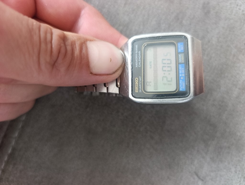 Seiko quartz lc, Gebruikt, Staal, Polshorloge, Ophalen of Verzenden