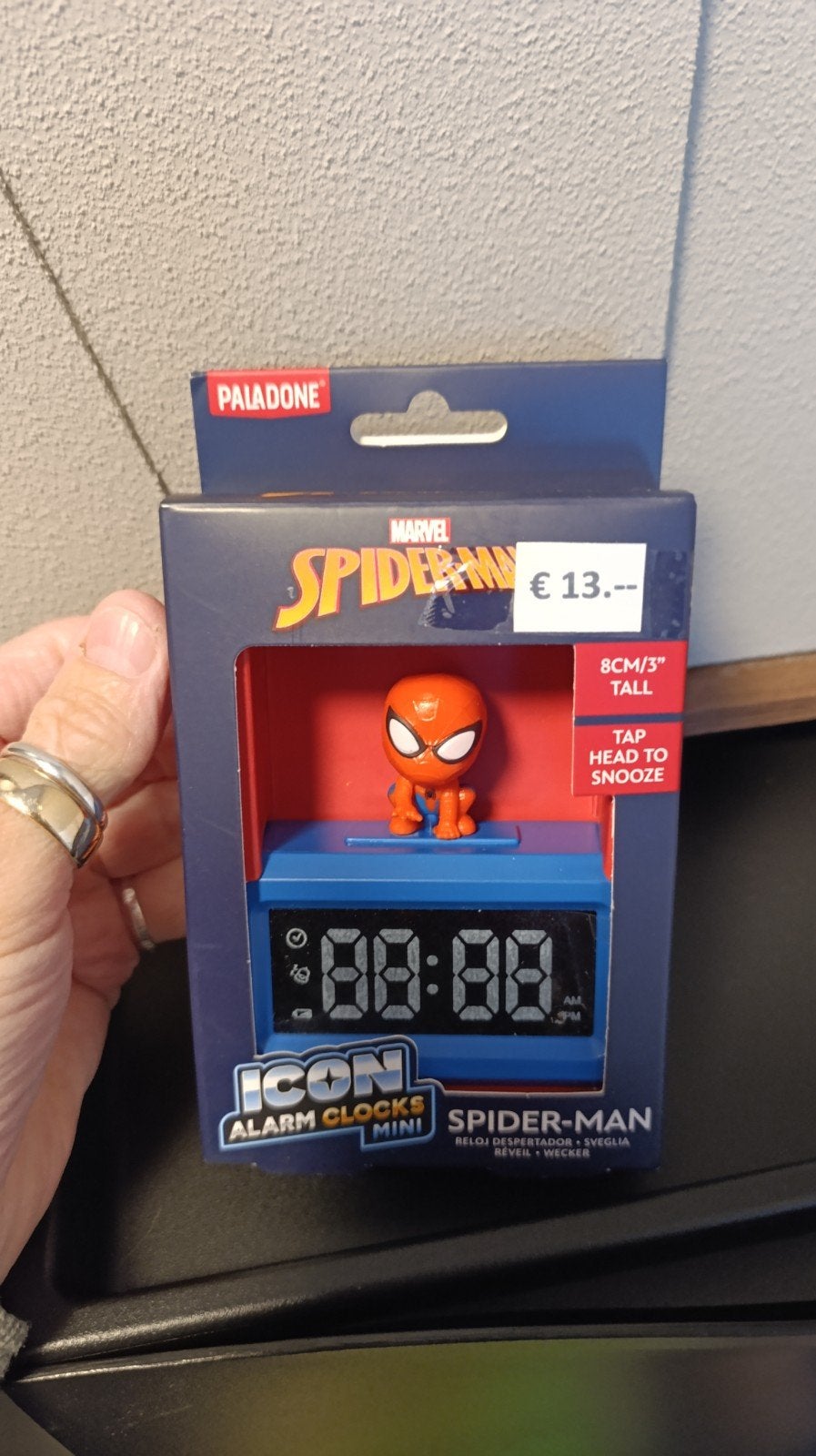 Marvel Spiderman Icon Mini Wekker - Nieuw in verpakking, Ophalen of Verzenden, Nieuw, Rood, Kunststof