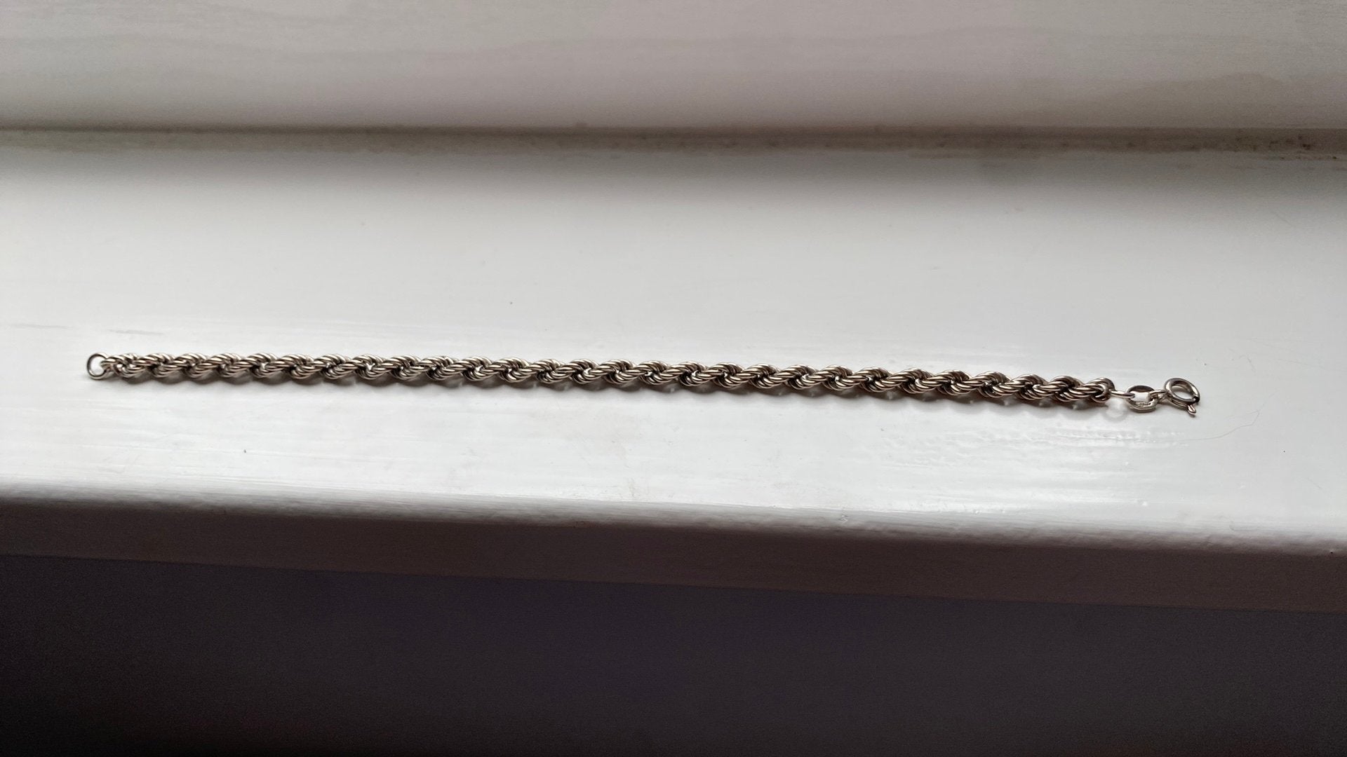 Zilveren koord armband, Ophalen of Verzenden, Zo goed als nieuw, Zilver