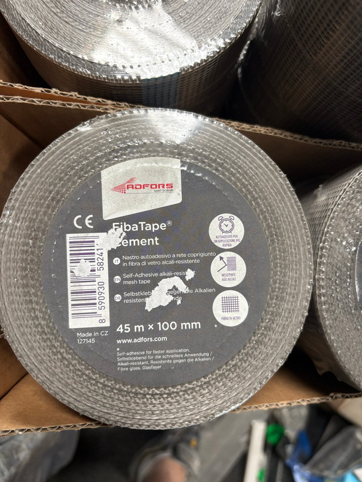 FibaTape Cement gaasband 45m x 100mm - 12 rollen, Minder dan 4 cm, Overige materialen, Nieuw, Ophalen of Verzenden