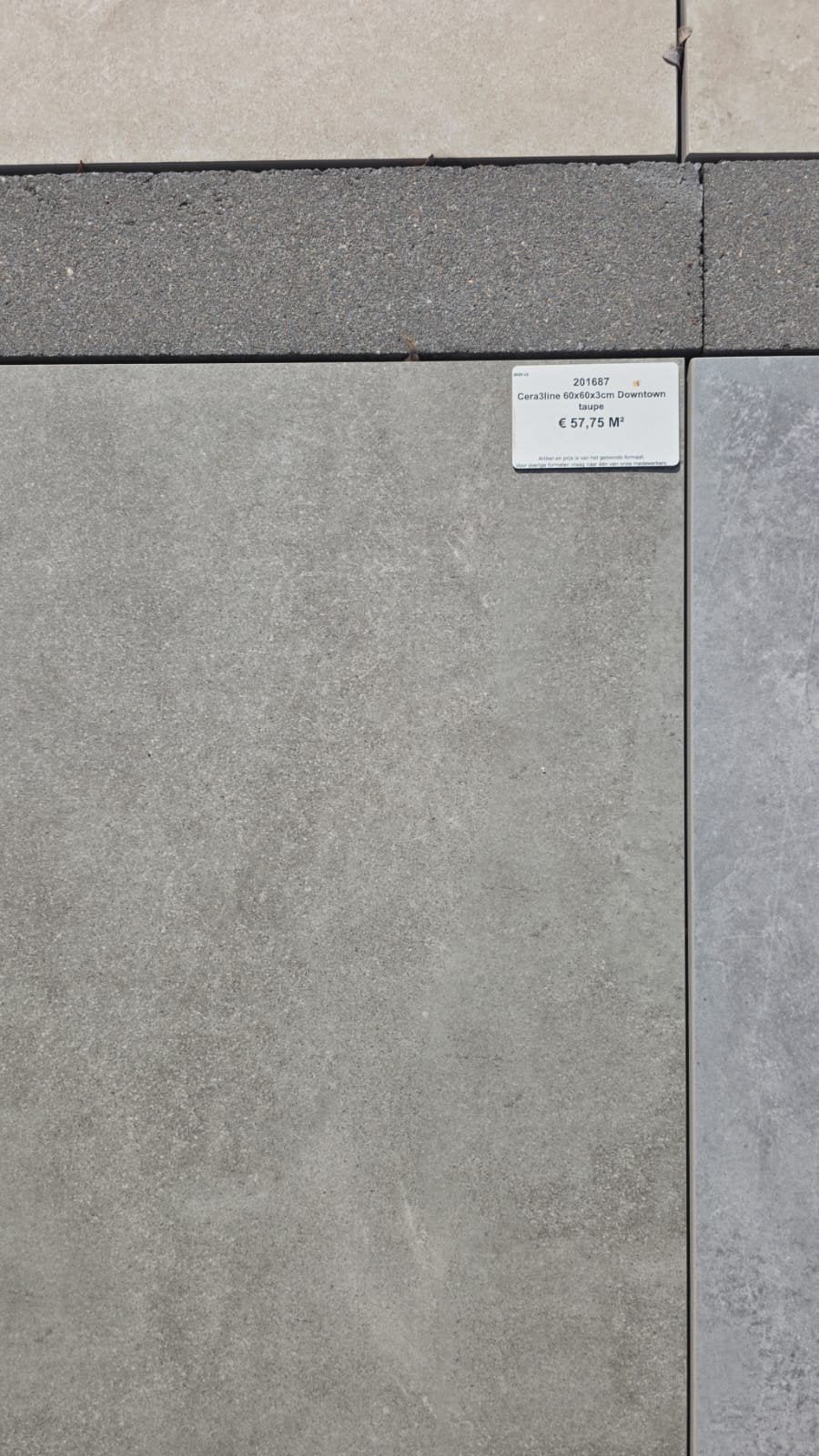 Ceraline terrastegels Downtown Taupe 60x60 cm, Ophalen, 60 cm of meer, Nieuw, Vloertegels