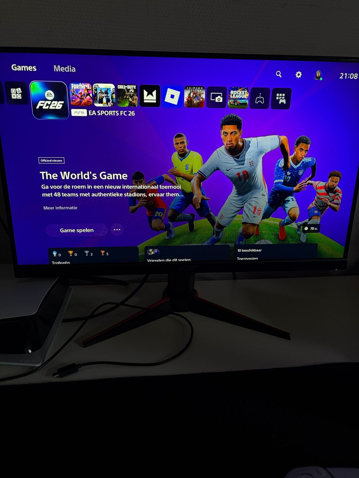 PlayStation 5 & Monitor, Ophalen of Verzenden, Zo goed als nieuw, Playstation 5