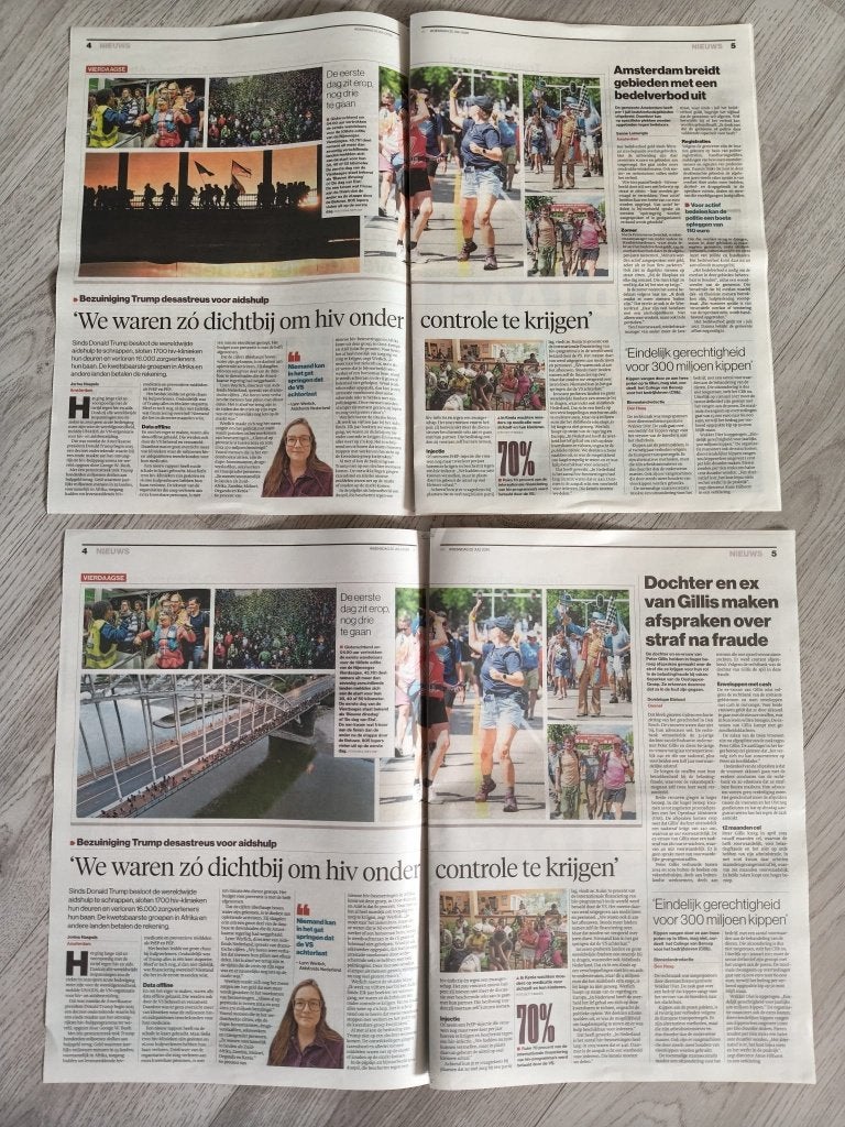 Nijmeegse Vierdaagse 2026 2 x krantenartikel, Verzenden, Zo goed als nieuw, Overige sporten, Boek of Tijdschrift
