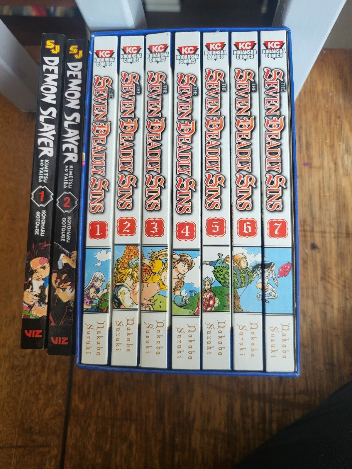 Demon Slayer 1 & 2 en The Seven Deadly Sins 1-7, Meerdere stripboeken, Ophalen of Verzenden, Zo goed als nieuw, Koyoharu Gotouge, Nakaba Suzuki