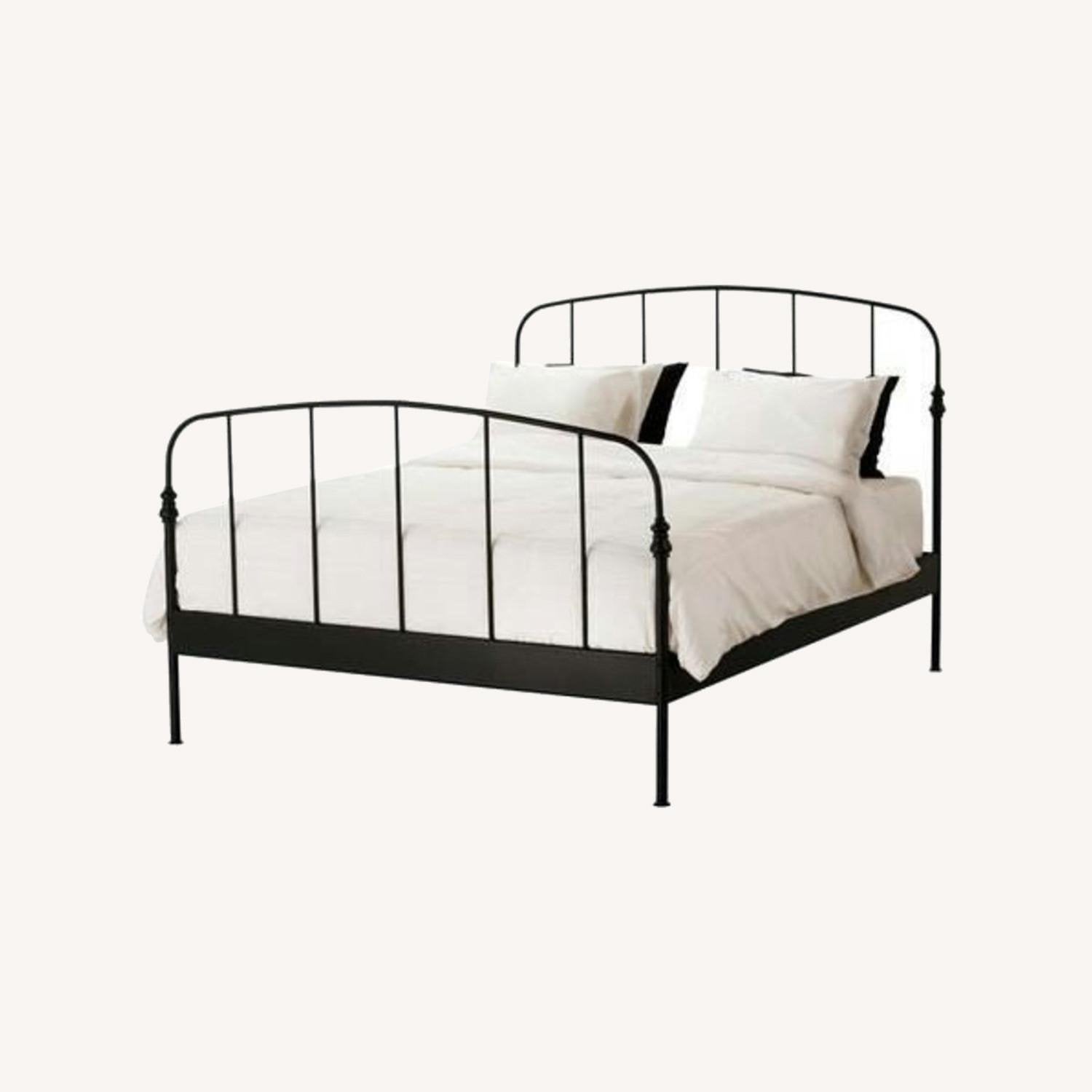 Ikea Lillesand 2 persoonsbed inclusief bodem, Huis en Inrichting, Ophalen, Gebruikt, Zwart, Tweepersoons