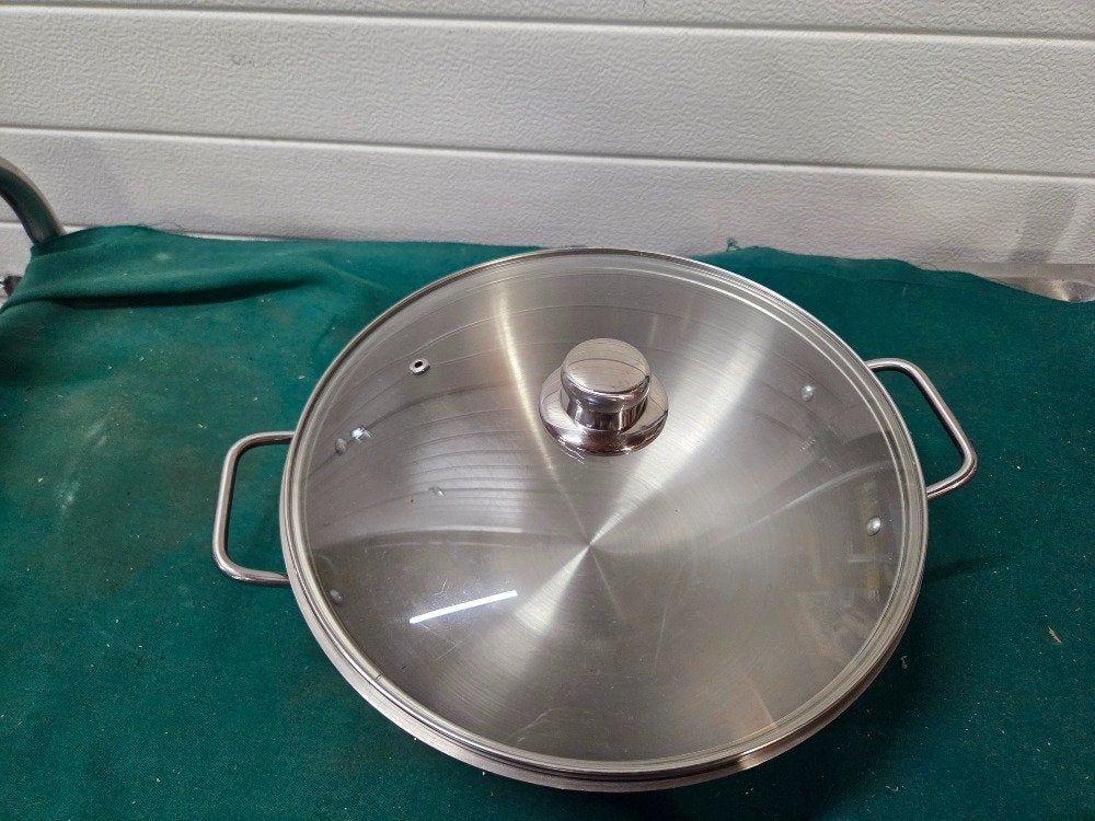 wokpan rvs  30 cm diam, Ophalen of Verzenden, 'T Olde Gre-j, Info@toldegrej.nl, Endepoelstraat 20f Didam