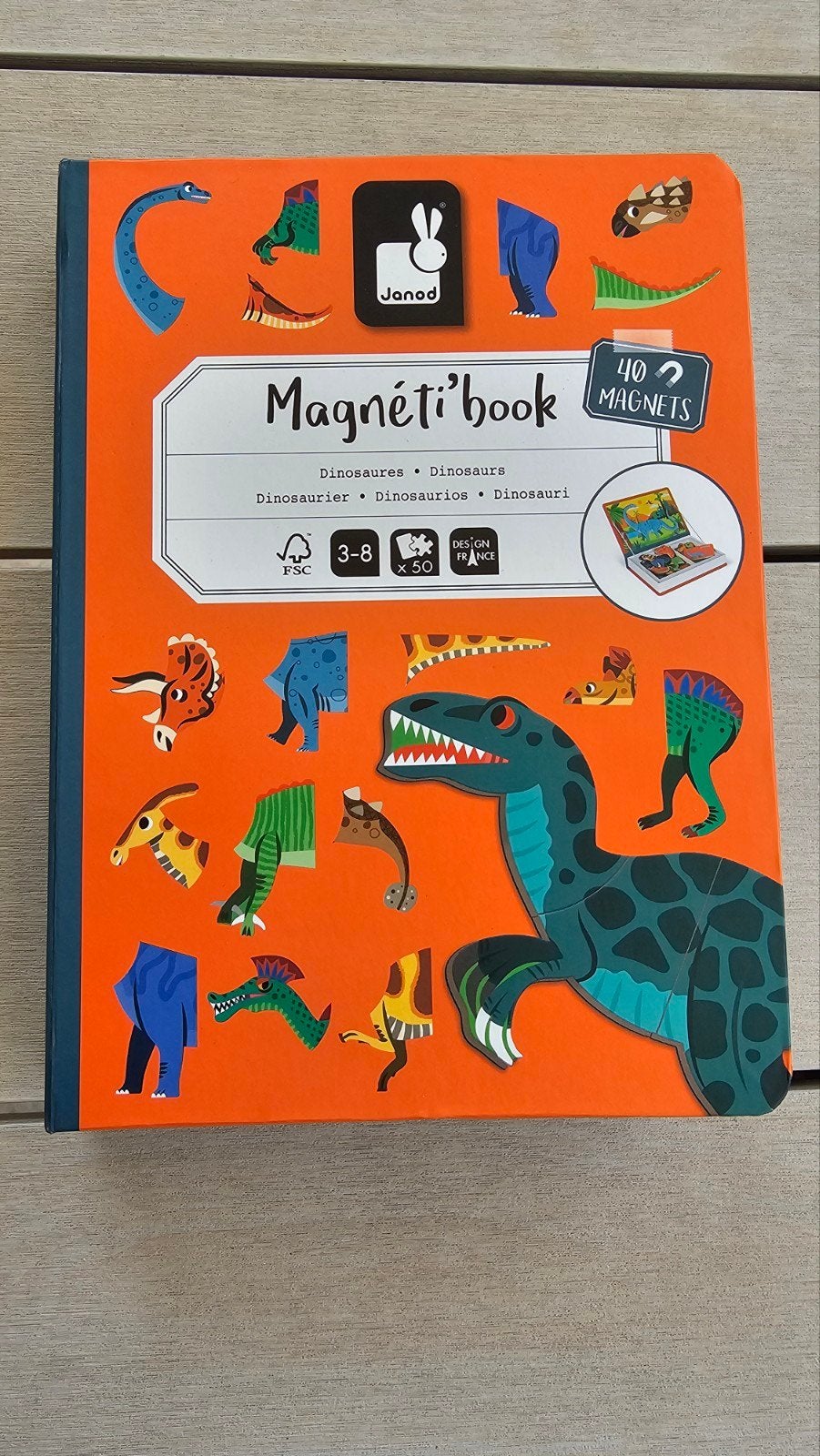 Janod Magneti'book Dinosaurus Magnetisch Boek, Ophalen of Verzenden, Zo goed als nieuw, Puzzelen