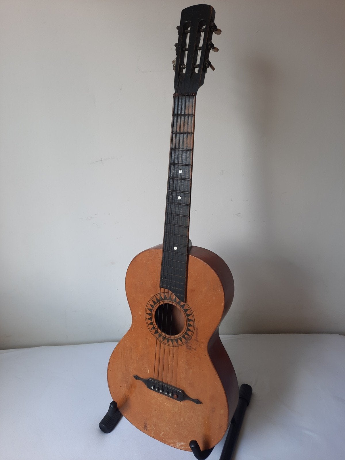 Antieke parlorgitaar ca 1910 met originele koffer, Muziek en Instrumenten, Ophalen of Verzenden, Gebruikt, Klassieke of Spaanse gitaar