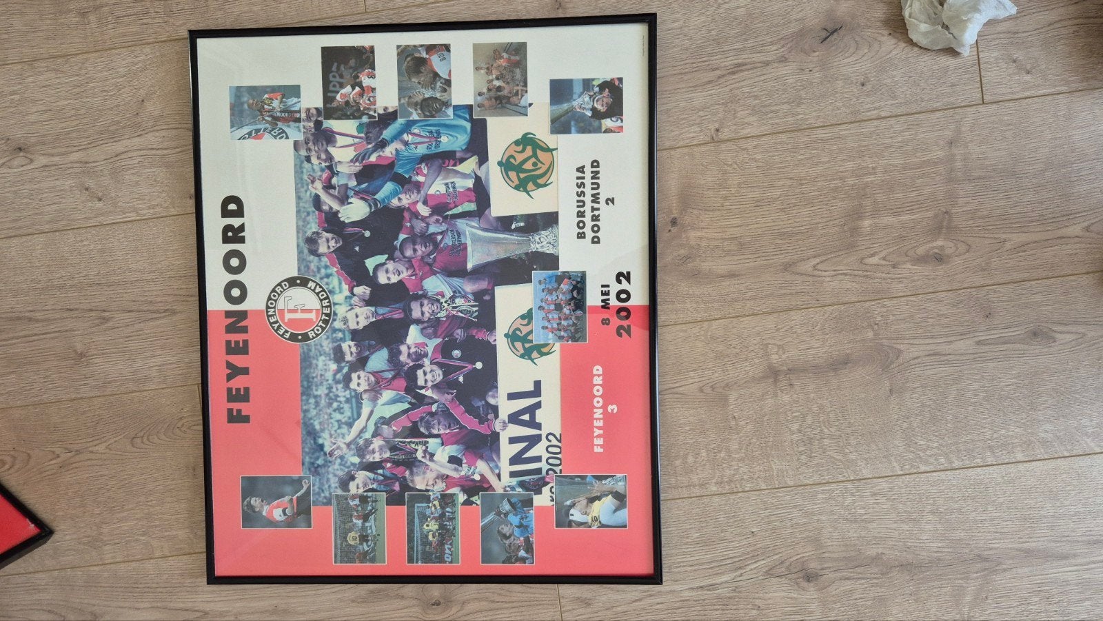 Feyenoord - Borussia ingelijste poster UEFA CUP finale, Verzamelen, Sportartikelen en Voetbal, Ophalen of Verzenden, Zo goed als nieuw