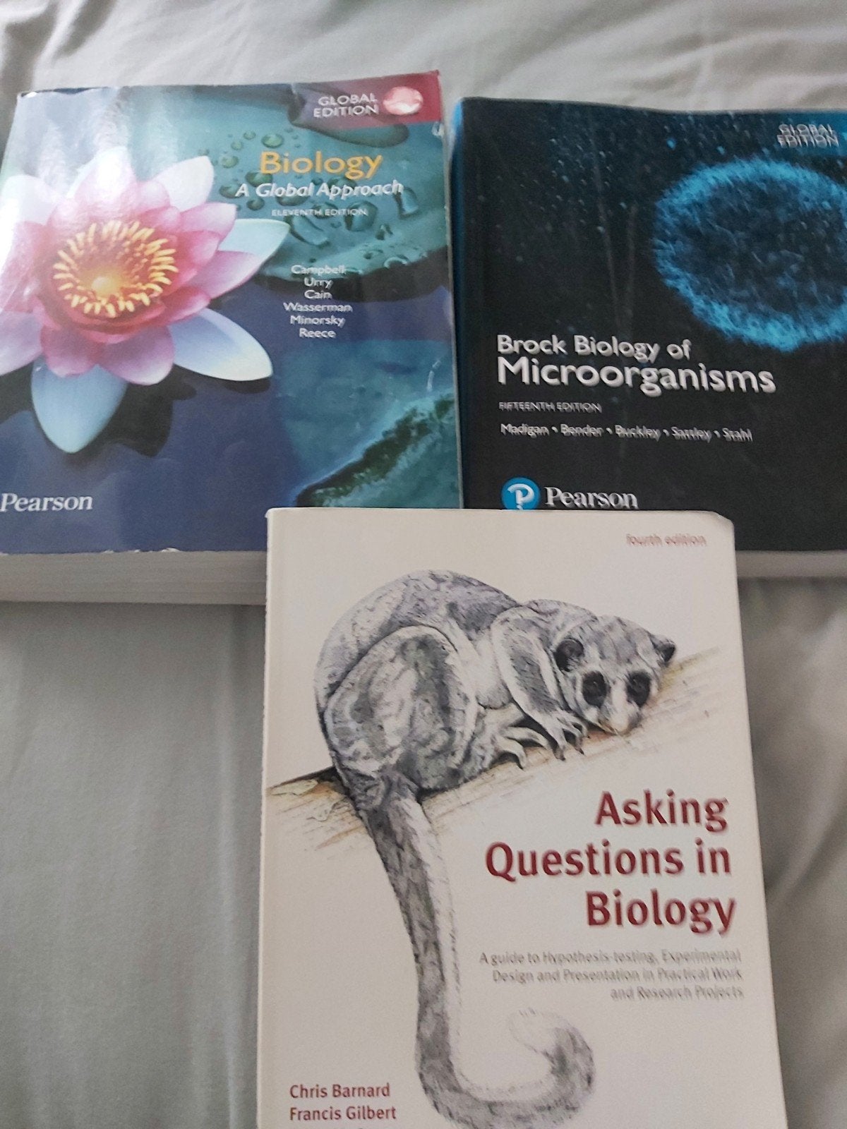 3 biologieboeken: Campbell, Brock, Asking, Boeken, Studieboeken en Cursussen, Gelezen, Campbell, Madigan, Barnard, Beta, HBO