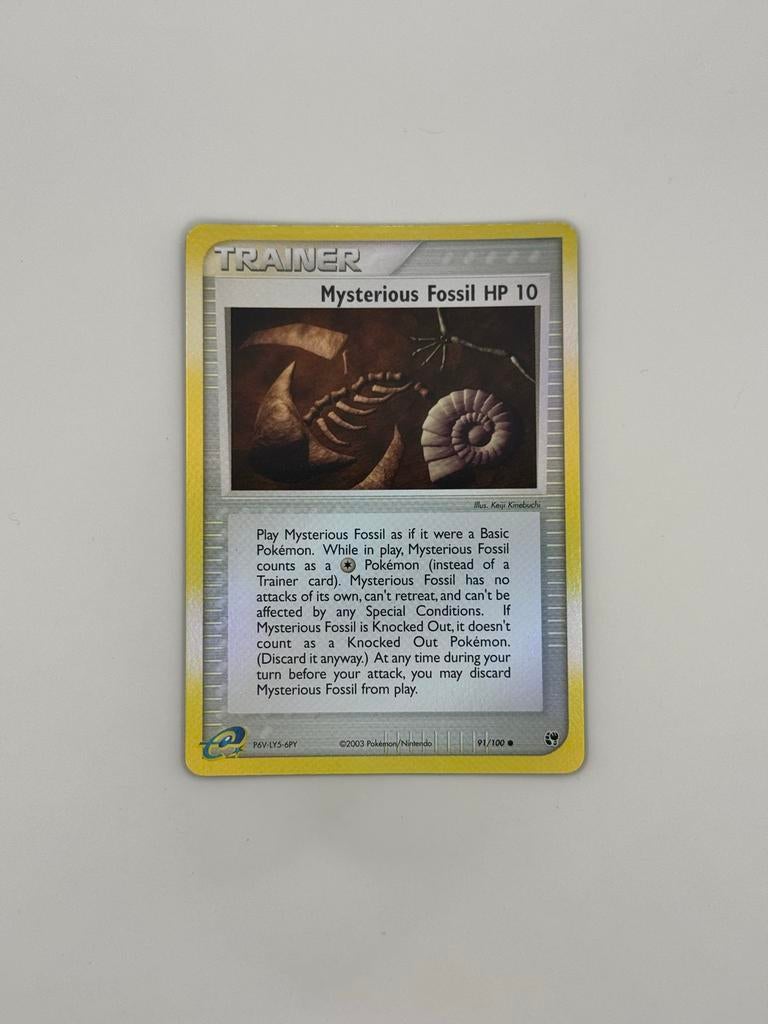 Mysterious Fossil HP 10, 91/100, EX Sandstorm, Reverse, NM, Ophalen of Verzenden, Gebruikt, Losse kaart, Foil