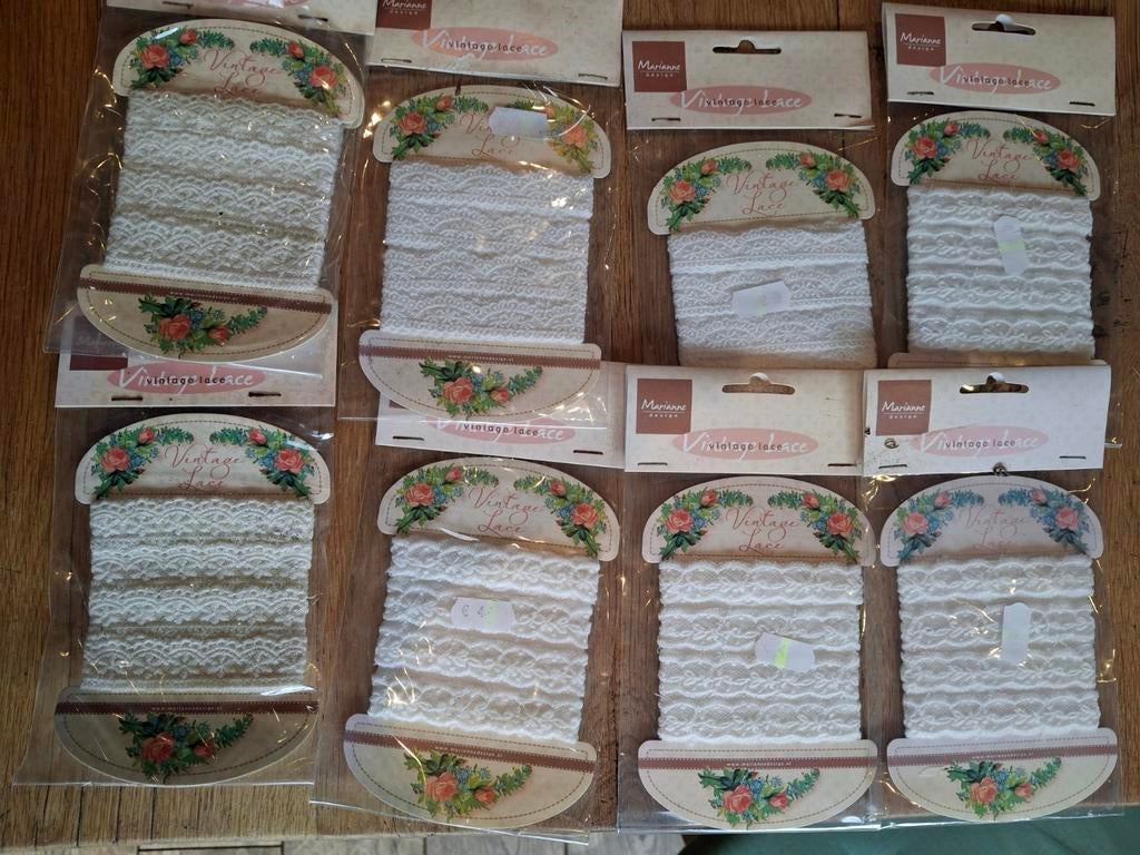 Marianne Design Vintage Lace - Diverse Witte Kanten Band, Hobby en Vrije tijd, Naaien en Fournituren, Ophalen of Verzenden, Nieuw