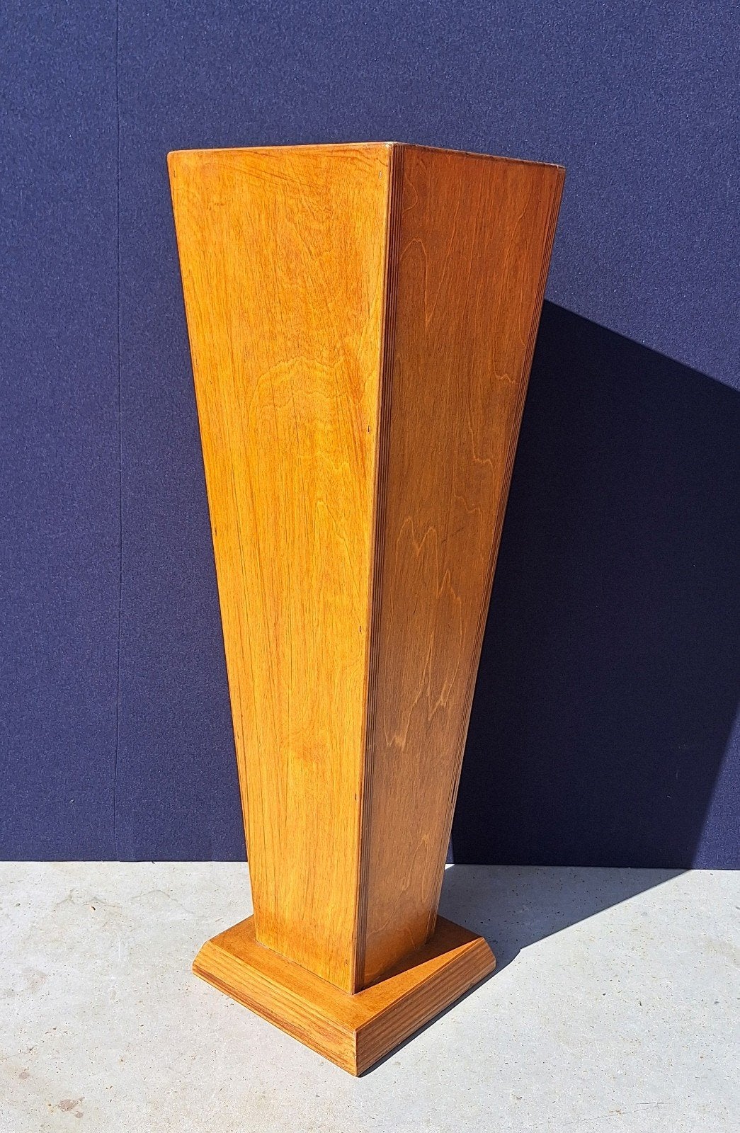 vintage houten plantenbak, standaard, zuil, handgemaakt, Minder dan 30 cm, Vintage, Ophalen of Verzenden, Nvt