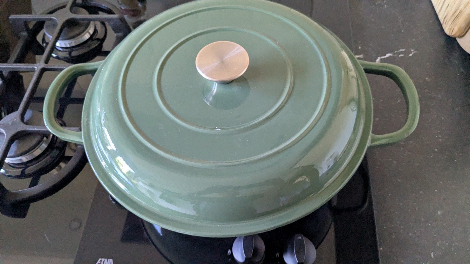 Gietijzeren braadpan met deksel - Groen, Ophalen, Gebruikt, Met deksel, Overige merken
