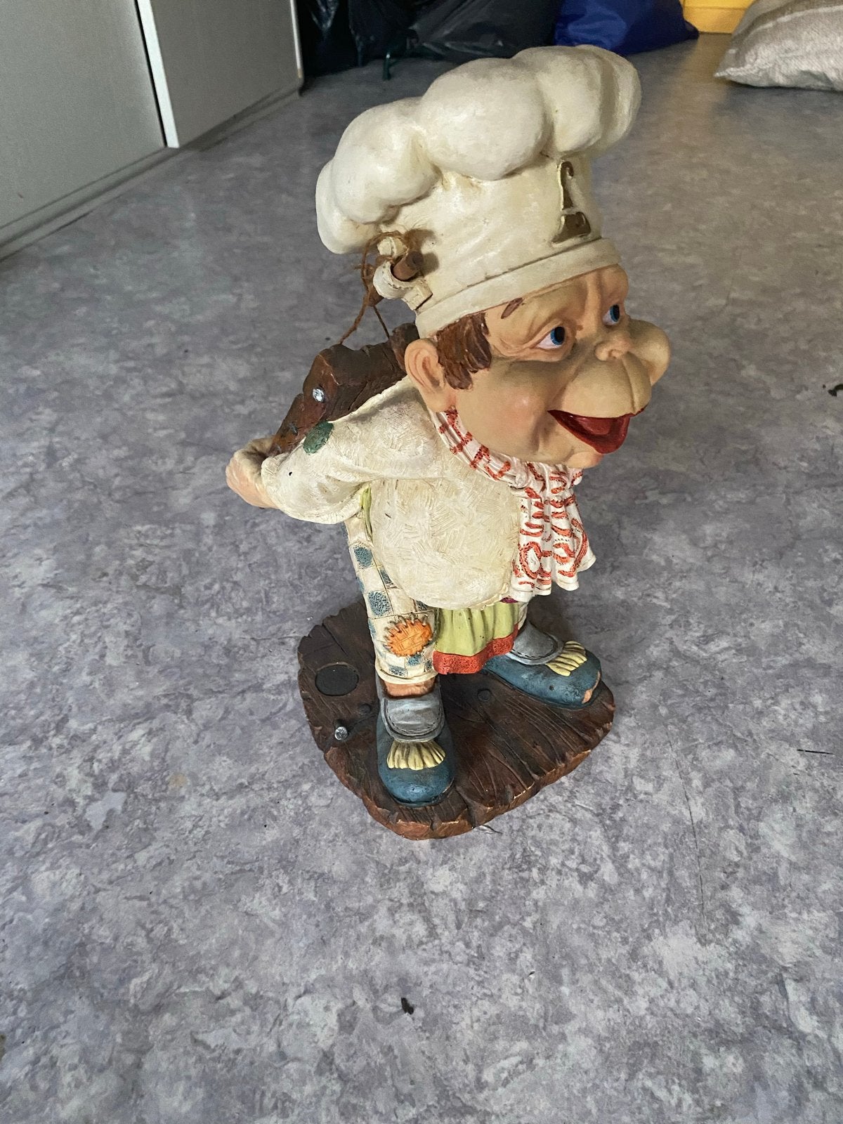 Decoratieve kok beeld met dienblad, Ophalen, Gebruikt