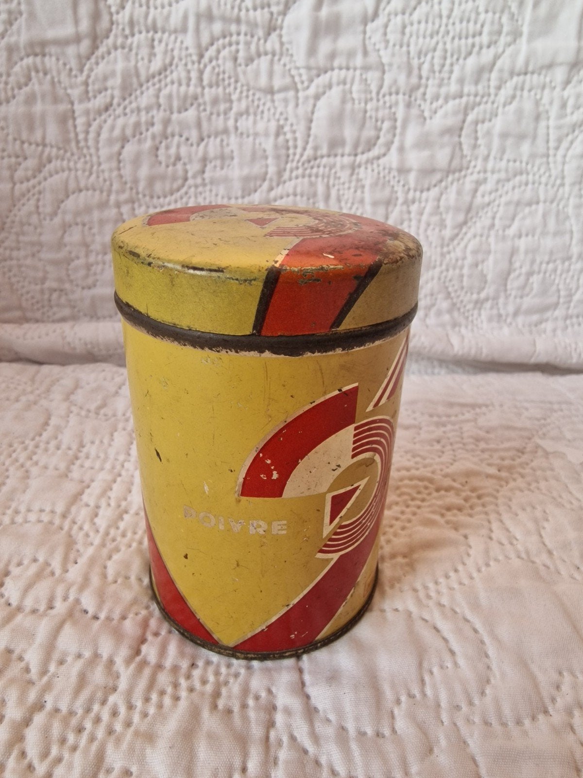 Vintage Gele Peperbus - Decoratieve Blikken Bus, Ophalen of Verzenden
