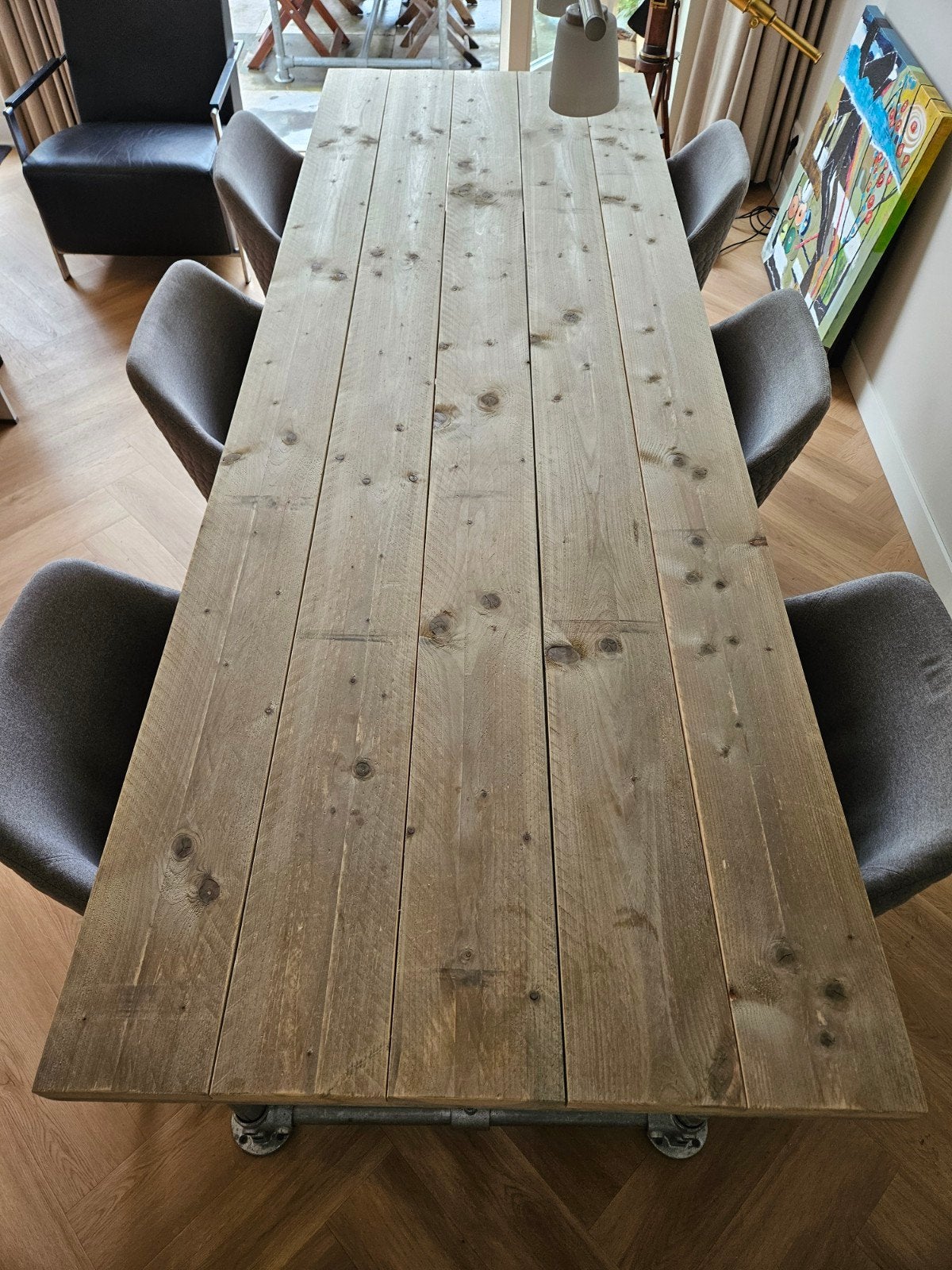 Steigerhouten tuintafel 260x90 cm, incl coating, Tuin en Terras, Tuintafels, Ophalen, Rechthoekig, Hout