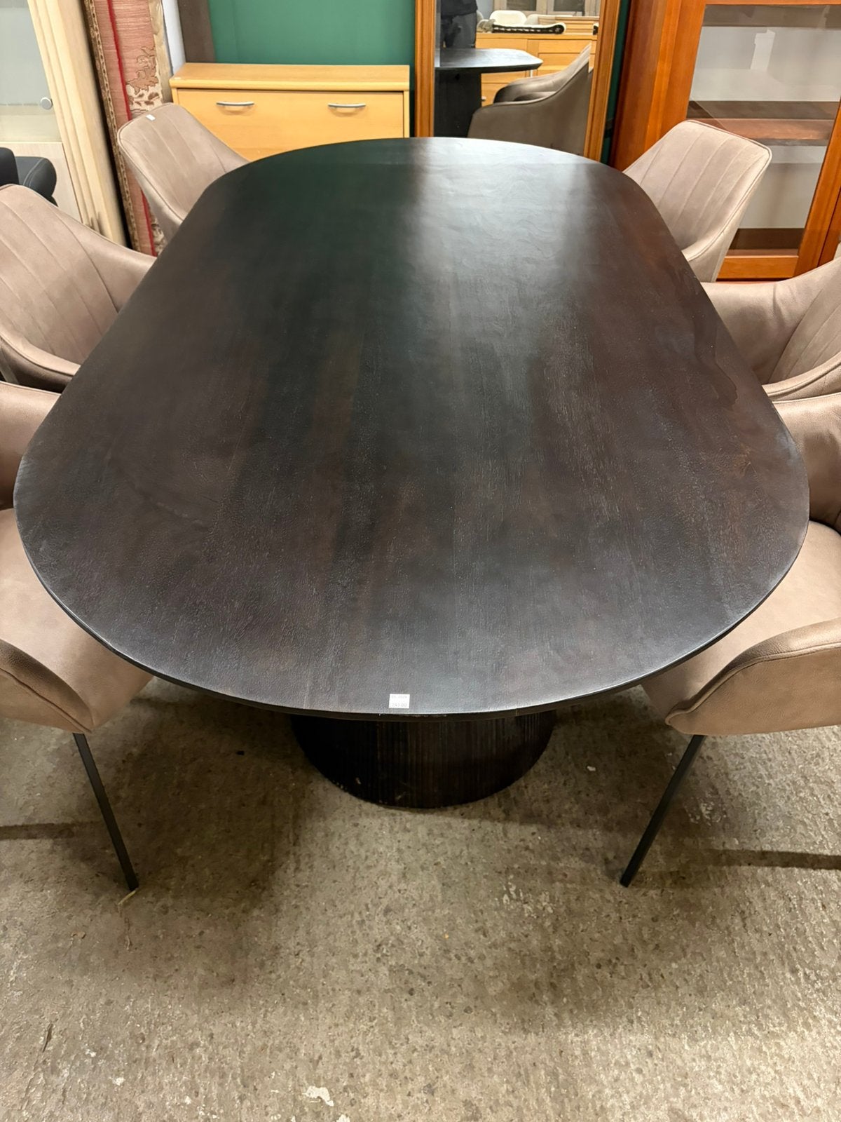 Mango houten ovale eettafel, Ophalen, ., Zo goed als nieuw, .