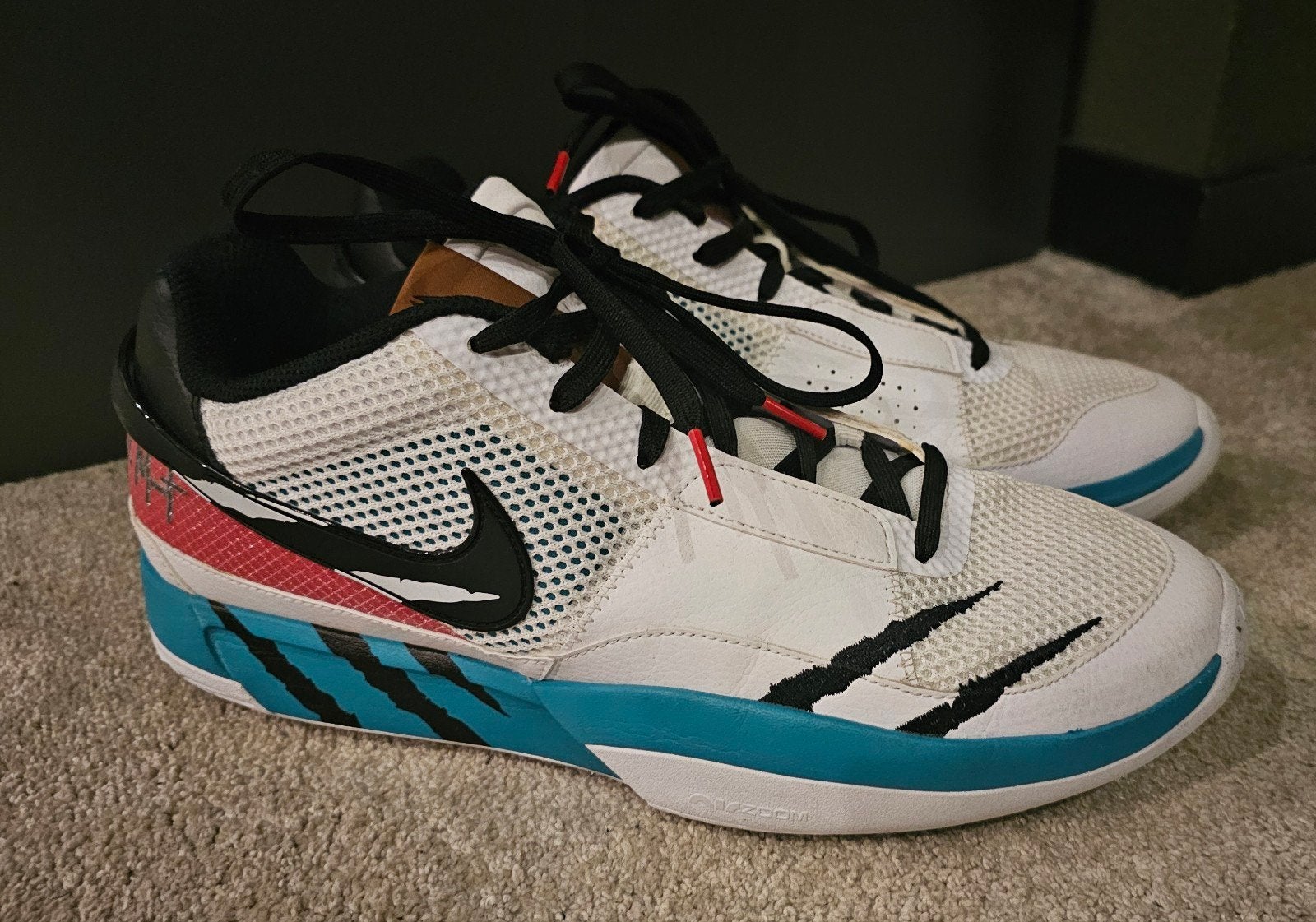 Nike Zoom Ja1 Reverse Scratch - Heren Basketbalschoenen, Wit, Nike, Ophalen of Verzenden, Sneakers of Gympen