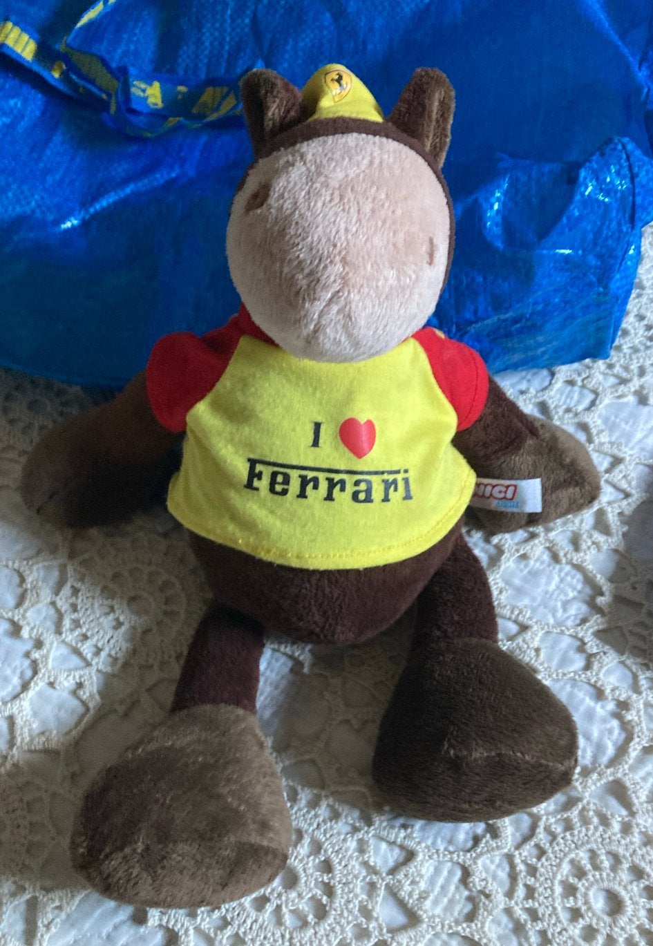 I love Ferrari paard knuffel  35 cm., Paard, Overige merken, Overige karakters, Ophalen of Verzenden